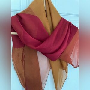 Gauzy minimalist colorblocked scarf